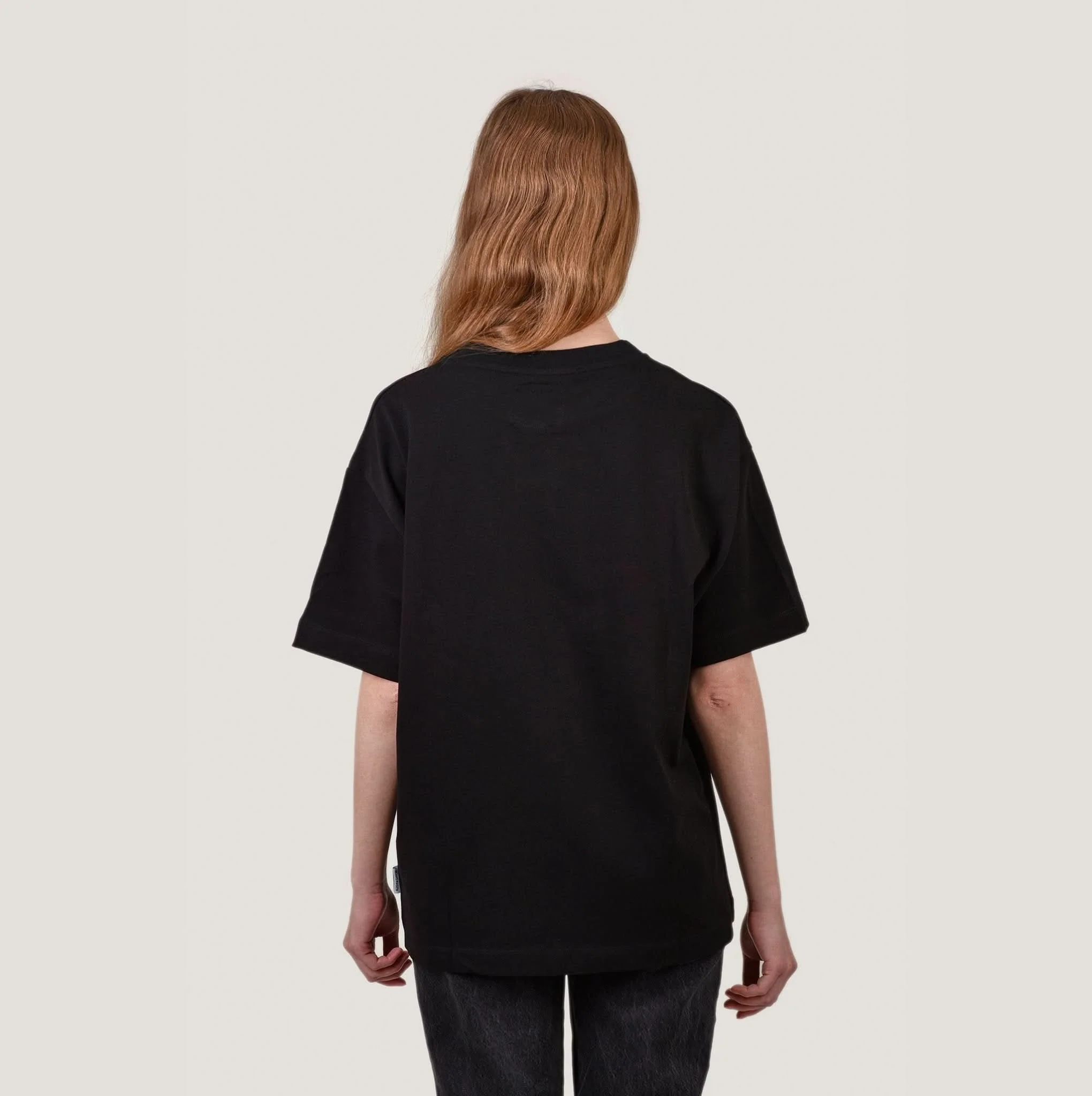 Oversize T - Kragen mit Stick Schwarz - Image 4